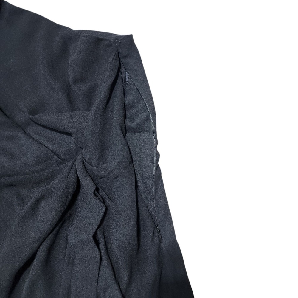 Michael Costello x REVOLVE Dress Womens M Black One Shoulder Ruffle Mini Party - Picture 9 of 11
